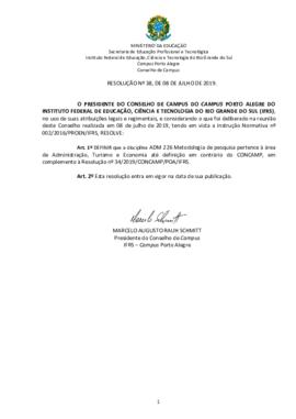 Resolução 38/2019