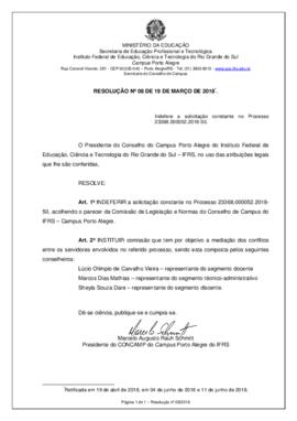 Resolução 08/2018