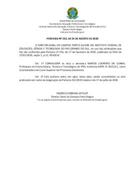 Portaria 232/2020