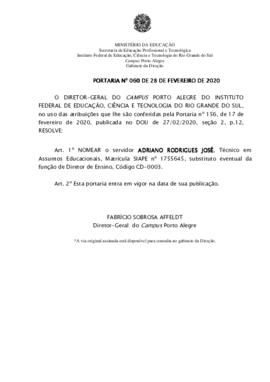 Portaria 60/2020 - revogada