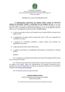 Portaria 21/2020