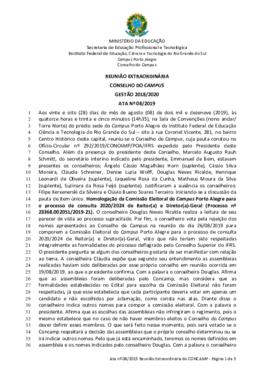 Ata 08/2019 - Reunião Extraordinária