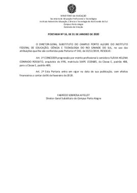 Portaria 16/2020