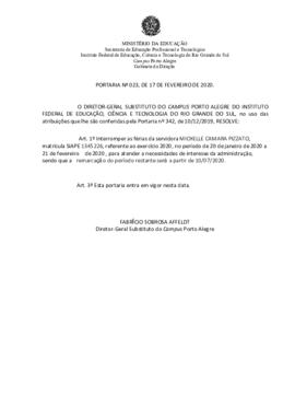 Portaria 23/2020