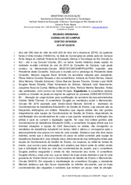 Ata 03/2019 - Reunião Ordinária