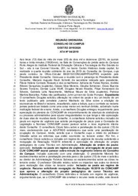 Ata 04/2019 - Reunião Ordinária