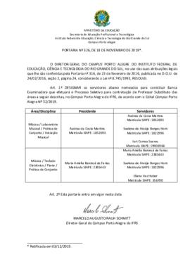 Portaria 326/2019