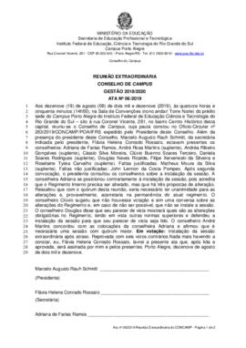 Ata 06/2019 - Reunião Extraordinária