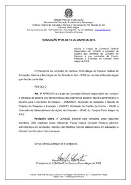 Resolução 29/2018