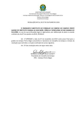 Resolução 54/2019