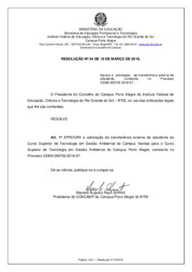 Resolução 04/2018