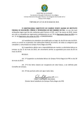Portaria 127/2019