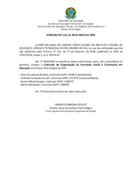 Portaria 113/2020 - revogada
