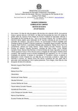 Ata 05/2018 - Reunião Ordinária
