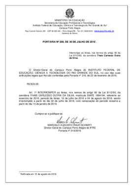 Portaria 209/2018