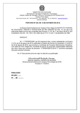Portaria 342/2018