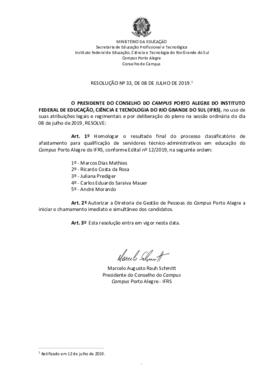 Resolução 33/2019