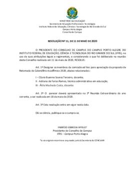 Resolução 011/2020