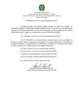 Portaria 271/2019