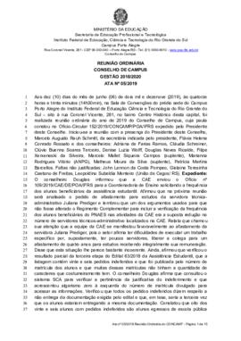 Ata 05/2019 - Reunião Ordinária