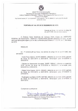 Portaria 414/2018