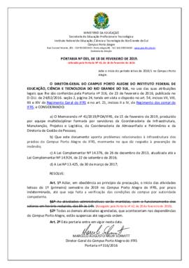Portaria 035/ 2019