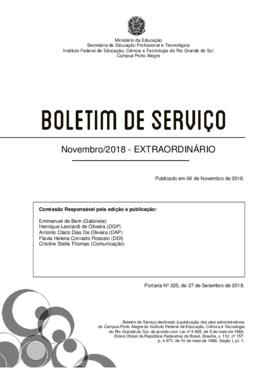 Boletim de serviço extraordinário 07/2018