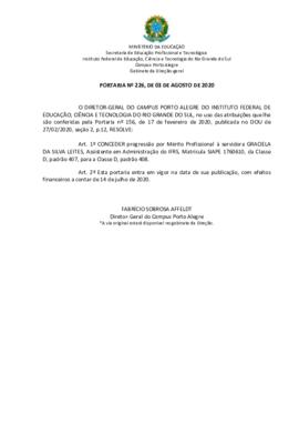 Portaria 226/2020