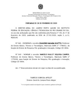 Portarias 48/2020 e 49/2020