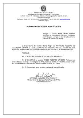 Portaria 281/2018