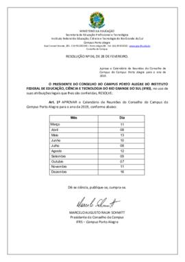 Resolução 06/ 2019