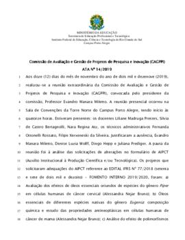 Ata CAGPPI 14/2019