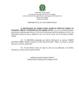 Portaria 141/2019