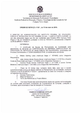Ordem de Serviço 01/2019