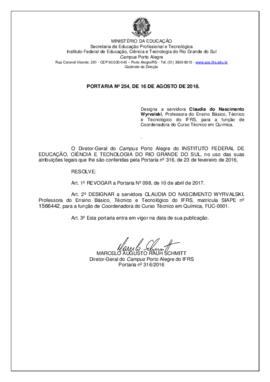 Portaria 254/2018