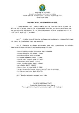 Portaria 83/2020