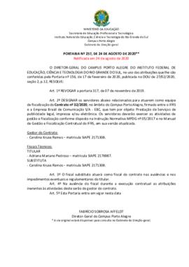 Portaria 257/2020 - revogada
