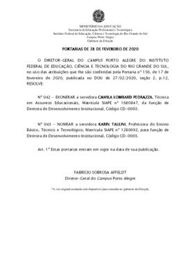 Portarias 42/2020 e 43/2020