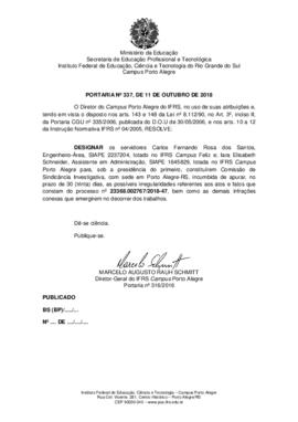 Portaria 337/ 2018