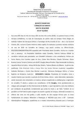 Ata 01/2020 - Reunião Ordinária