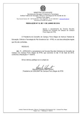 Resolução 19/2018