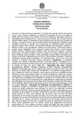 Ata 08/2018 - Reunião Ordinária