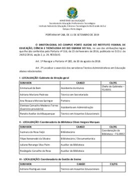 Portaria 268/2019