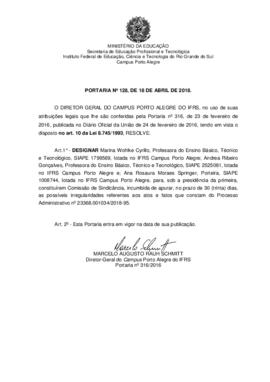 Portaria 128/2018