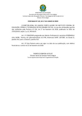 Portaria 119/2020