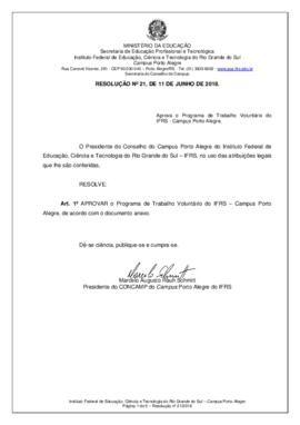 Resolução 21/2018