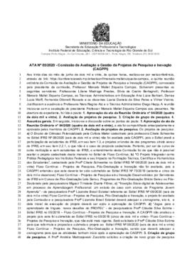 Ata 05/2020 - Reunião Ordinária