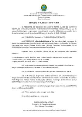 Resolução 26/2020
