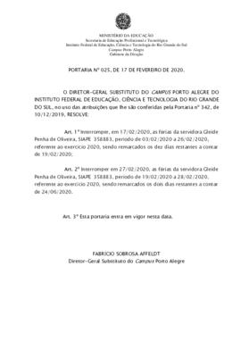 Portaria 25/2020
