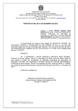 Portaria 409/2018